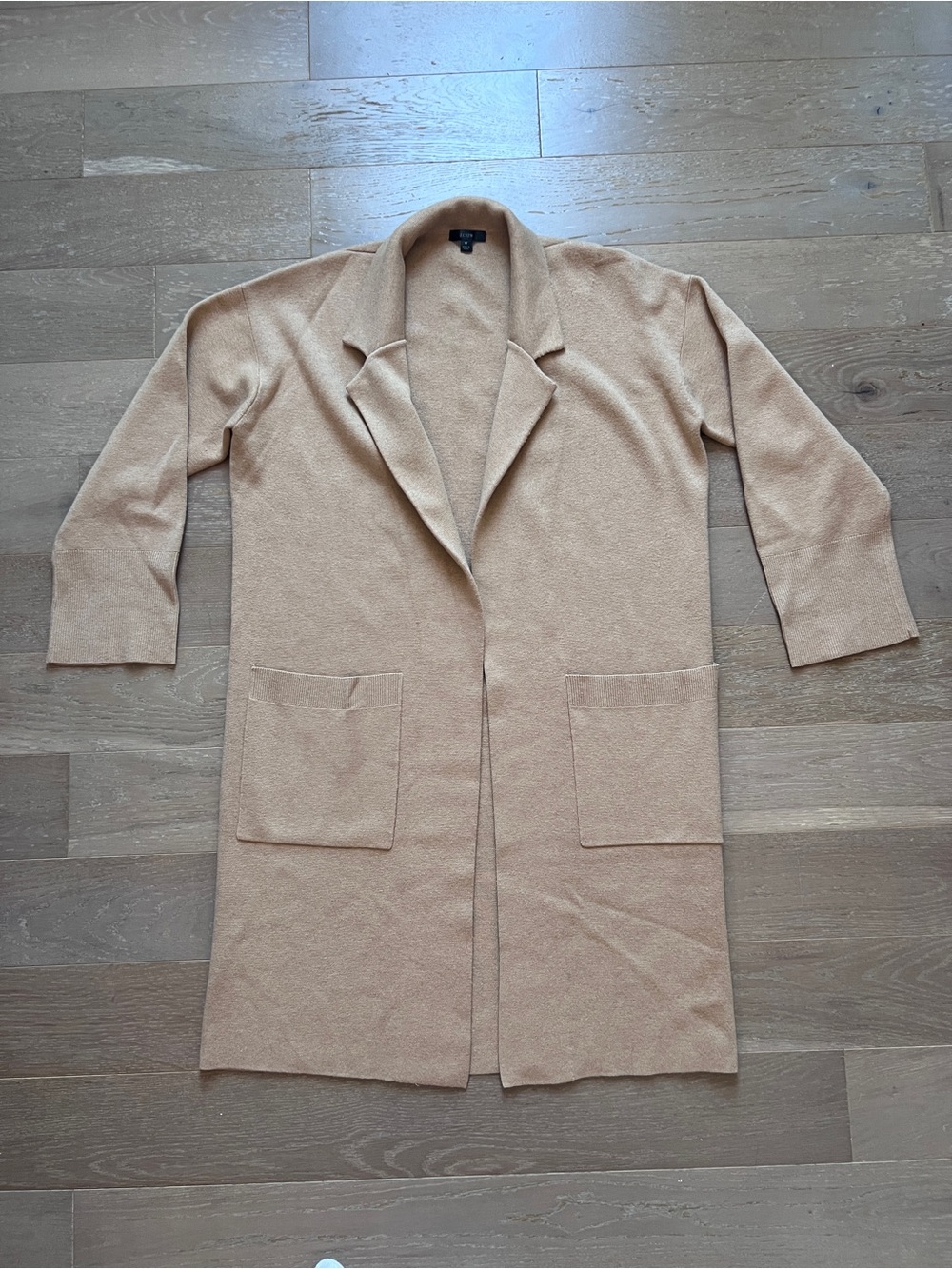 J. Crew Camel Open-Front Long Coatigan